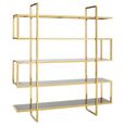 Horizon Bookcase - Maze - Black Glass with Gold Metal