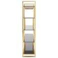 Horizon Bookcase - Maze - Black Glass with Gold Metal