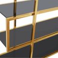 Horizon Bookcase - Maze - Black Glass with Gold Metal