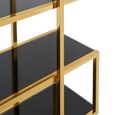 Horizon Bookcase - Maze - Black Glass with Gold Metal