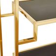 Horizon Open Shelving Unit - Black Glass with Gold Metal