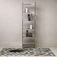 Horizon Bookcase - Black Glass with Silver Metal