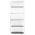 Horizon Bookcase - Cage - Black Glass with Silver Metal