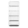 Horizon Bookcase - Cage - Black Glass with Silver Metal