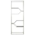 Horizon Open Shelving Unit - Black Glass with Silver Metal