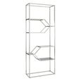 Horizon Open Shelving Unit - Black Glass with Silver Metal
