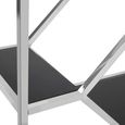 Horizon Open Shelving Unit - Black Glass with Silver Metal