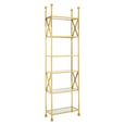 Horizon Open Shelving Unit - Clear Glass with Gold Metal