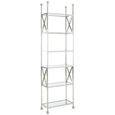 Horizon Open Shelving Unit - Clear Glass with Silver Metal