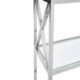 Horizon Open Shelving Unit - Clear Glass with Silver Metal