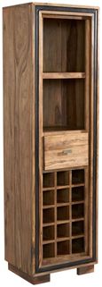 Hubli Solid Sheesham Wood Tall Display Unit with Wine Rack