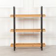 Industrial Style Bookcase - Pine Wood and Metal