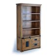 Iron Works Bookcase - Mango Wood - with Cupboard