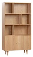 Jenson Oak Bookcase with Cupboard