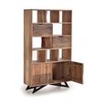 Karlstad Bookcase - Acacia Wood - with Cupboard