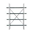 Kerala Shelving Unit - Open - Black Glass with Silver Metal