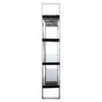 Kerala Shelving Unit - Open - Black Glass with Silver Metal
