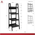 Laurens 4 Shelf Ladder Bookshelf in Black - 9482096UK
