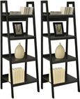 Laurens 4 Shelf Ladder Bookshelf in Black - 9482096UK