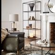 Patterdale Shelving Unit - Glass and Bronze Metal - Open