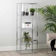 Logan Shelving Unit - Clear Glass and Chrome - Open
