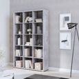 Mauro Grey Concrete Effect 15 Open Shelving Unit