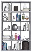 Mauro Grey Concrete Effect 15 Open Shelving Unit