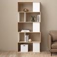 Maze Bookcase - Open - Oak and White