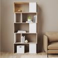 Maze Oak Effect and White Open Bookcase