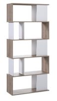 Maze Oak Effect and White Open Bookcase