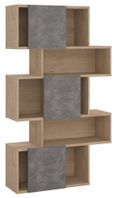 Maze Oak and Concrete Effect Asymmetrical Design Bookcase