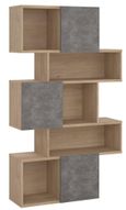 Maze Oak and Concrete Effect Asymmetrical Design Bookcase