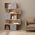 Maze Oak and Concrete Effect Asymmetrical Design Bookcase