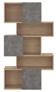 Maze Oak and Concrete Effect Asymmetrical Design Bookcase