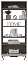 Nevada Grey Oak Effect Bookcase with Hairpin Legs