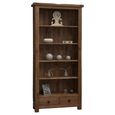 Rustic Oak Bookcase - 2 Drawer - Large - Oak