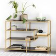 Seaford Shelving Unit - Open - Black Melamine and Gold Metal