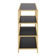 Seaford Shelving Unit - Open - Black Melamine and Gold Metal