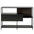 Seaford Shelving Unit - 2 Drawer - Black Melamine and Metal