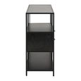 Seaford Shelving Unit - 2 Drawer - Black Melamine and Metal