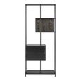 Seaford Shelving Unit - 2 Drawer - Tall - Black Melamine and Metal