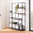 Seaford Large Bookshelf - Black Melamine and Metal