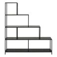 Seaford Shelving Unit - Large Open - Black Melamine and Metal