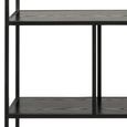 Seaford Shelving Unit - Large Open - Black Melamine and Metal