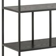 Seaford Shelving Unit - Large Open - Black Melamine and Metal