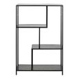Seaford Bookshelf - Open - Black Melamine and Metal