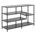 Seaford Shelving Unit - Open - Black Melamine and Metal
