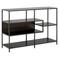 Seaford Shelving Unit - Open - Black Melamine and Metal