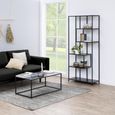 Seaford Tall Bookshelf - Black Melamine and Metal