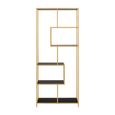 Seaford Bookshelf - Tall Open - Black and Gold Metal